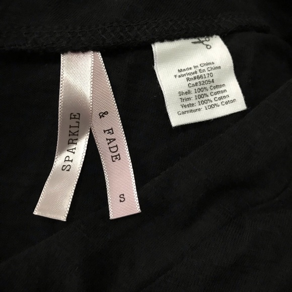 Urban Outfitters Sparkle&Fade Black Vneck shirt w lace up detail - Picture 6 of 6